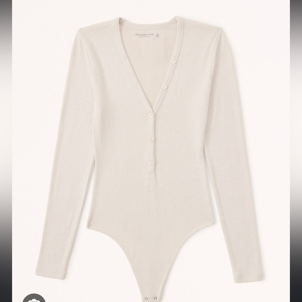 Abercrombie & Fitch Long-Sleeve Cozy Henley Bodysuit